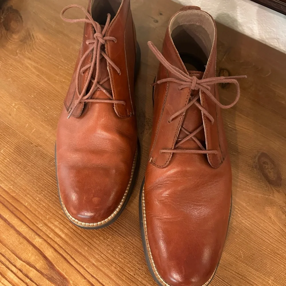 Cole Haan Men's Chestnut Brown Leather Chukka Boots Size 11 1/2